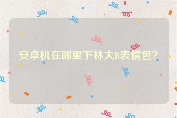 安卓机在哪里下林大B表情包？