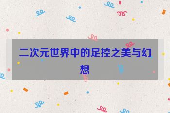 二次元世界中的足控之美与幻想
